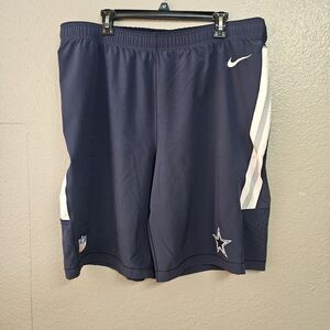 Nike Dallas Cowboys Shorts Men’s Large Tall NFL On Field Navy Athletic Gym U417